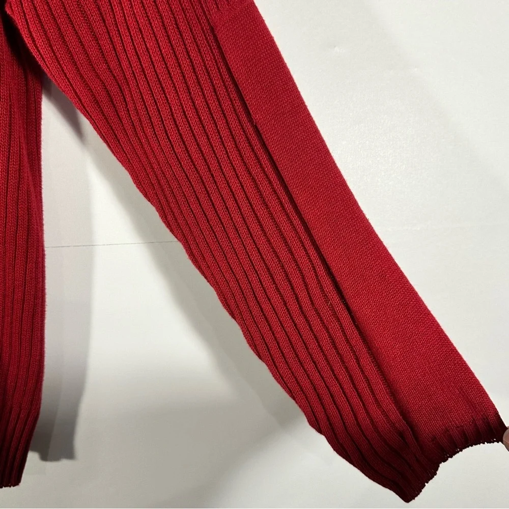 Bugle Boy Red Cotton blend Quarter Zip Ribbed Sweater for Men